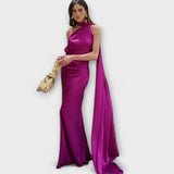 Chic Maxikleid mit schulterfreien Trägern und Nackenband