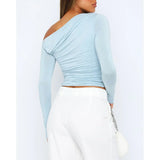 Damen Cropped Langarmtop