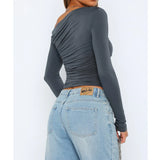 Damen Cropped Langarmtop