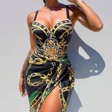 Marie | Einteiliger Push-up Badeanzug mit Strandrock