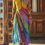 Boho-Chic Sonnenmuster Kleid