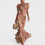Sara | Vintage Maxikleid mit Blumen