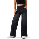 Lässige Damenjeans mit Kreuzmuster