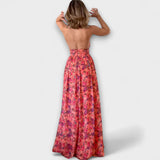 Nortrud - Maxikleid mit offenem Rücken und floralem Muster