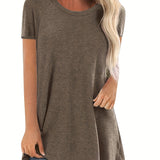 Faye™ - Lässiges Longline Crew Neck T-Shirt