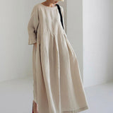 Ella - Lockeres Leinenkleid mit Seitentaschen