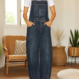 Nora | Denim Latzhose Jumpsuit mit Taschen