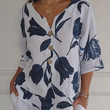 Sanne™ - Florale Button-Up Bluse