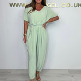 Cora™ - V-Ausschnitt Bindeträger Jumpsuit