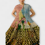 Amara - Plissierte Robe mit Tiermuster