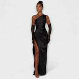 Maxi-Ein-Schulter-Kleid