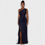 Maxi-Ein-Schulter-Kleid