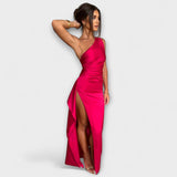 Maxi-Ein-Schulter-Kleid