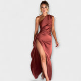 Maxi-Ein-Schulter-Kleid