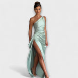 Maxi-Ein-Schulter-Kleid