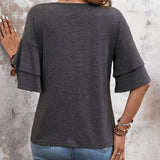 Hazel™ - T-Shirt mit V-Ausschnitt und weiten Ärmeln