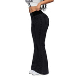 Damenjeans mit hohem Bund und dehnbaren Beinen