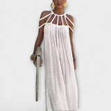 Briar - Maxi-Chic Kleid aus Leinenmischung mit Drapierten Trägern