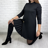 Stylisches Langarmkleid mit gefältelten Details