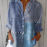 Fiora | Ocean Patchwork Bluse