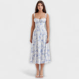 Zipporas - Enganliegendes Kleid mit modernem Frühlingsblumenmuster