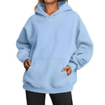 Madelyn™ pullover hoodie in light blue with kangaroo pocket and hood