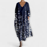 Fiona - Lange und Bunte Robe mit V-Ausschnitt