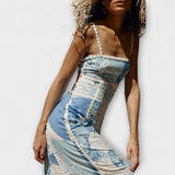 Terazza Ric Rac - Maxikleid aus Leinen mit ausgestelltem Schnitt