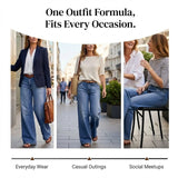 Retro Hochtaillierte Weite Jeans für Damen