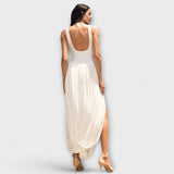 Maxi-Kleid mit drapierter Rock und seitlichem Schlitz