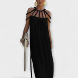 Briar - Maxi-Chic Kleid aus Leinenmischung mit Drapierten Trägern