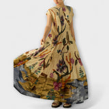 Amara - Plissierte Robe mit Tiermuster