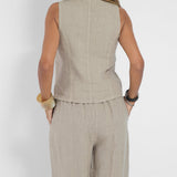 Aira - Geknöpfter Weste & Weite Hose Set
