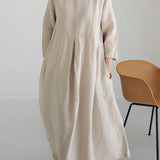 Ella - Lockeres Leinenkleid mit Seitentaschen