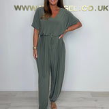 Cora™ - V-Ausschnitt Bindeträger Jumpsuit
