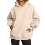 Madelyn™ pullover hoodie in cream with kangaroo pocket and hood