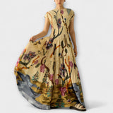 Amara - Plissierte Robe mit Tiermuster
