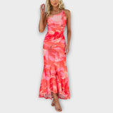 Pia - Maxikleid mit asymmetrischen Rüschen