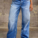 Jeans mit mittelhohem Bund und gerader Passform