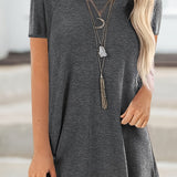 Faye™ - Lässiges Longline Crew Neck T-Shirt
