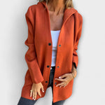 Rhyvian elegant jacket, rust orange button-front long-sleeve with wide lapels