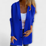 Rhyvian elegant jacket, royal blue button-front long-sleeve with wide lapels