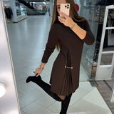 Stylisches Langarmkleid mit gefältelten Details