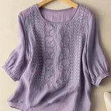 Josie™ - Frauen Bestickte Bluse