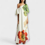 Melodija - Maxikleider mit asymmetrischem Blumenmuster