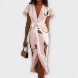Satin Wickelkleid