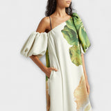 Melodija - Maxikleider mit asymmetrischem Blumenmuster
