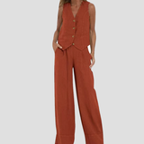 Aira™ - Weste mit Knöpfen & Weite Hosen Set