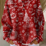 Karla™ Nordic luxury Christmas sweater, red knit with white reindeer and snowflake prints