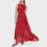 Opale - Elegantes Maxikleid ohne Ärmel mit Spitzenmuster